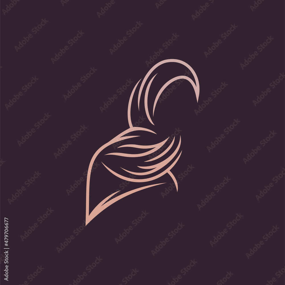 Obraz premium Hijab logo vector. hijab vector graphic design. 