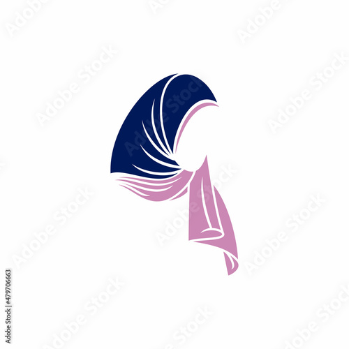 Hijab logo vector. hijab vector graphic design.
