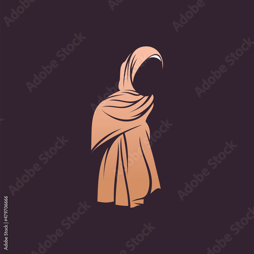 Hijab logo vector. hijab vector graphic design.
