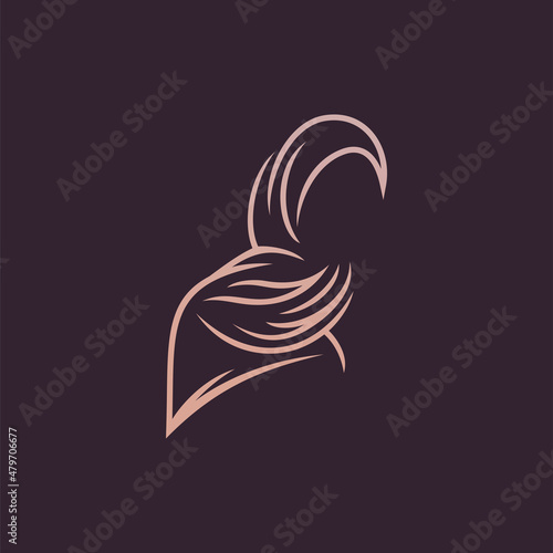 Fototapeta Naklejka Na Ścianę i Meble -  Hijab logo vector. hijab vector graphic design.
