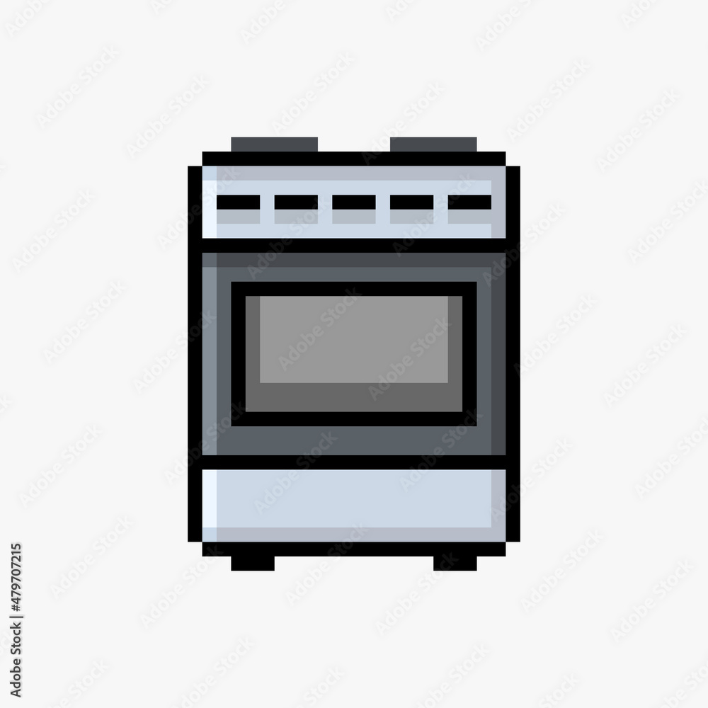 Oven in pixel art style Oven in pixel art style