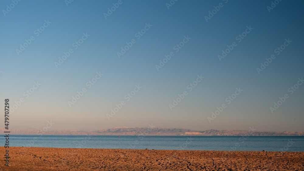 Beautiful sea view and mountains at early morning Beautiful sea view and mountains at early morning