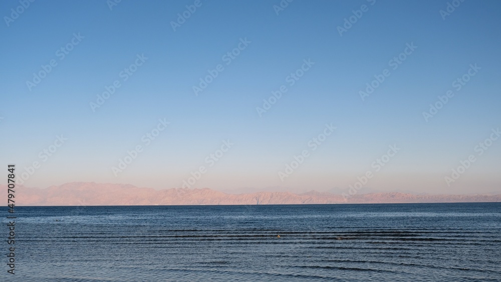 Beautiful sea view and mountains at early morning