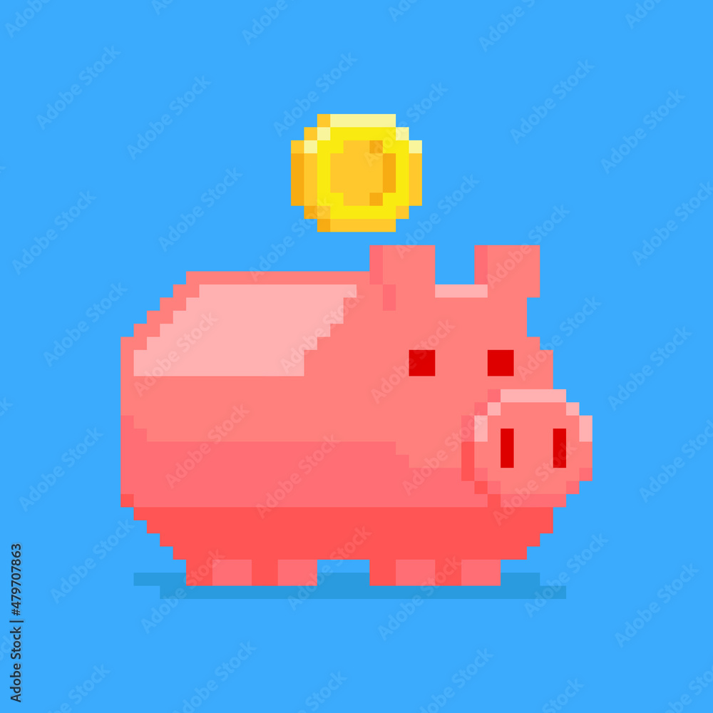 Piggy bank pixel art Piggy bank pixel art