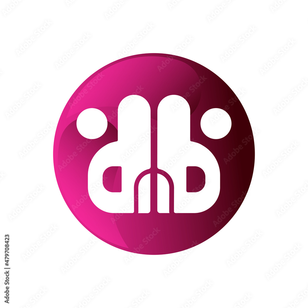 Letter D B Logo. D B Letter Design Vector with Dots. purple Circle. Design Template Element. Design Vector Illustration Letter D B Logo. D B Letter Design Vector with Dots. purple Circle. Design Template Element. Design Vector Illustration