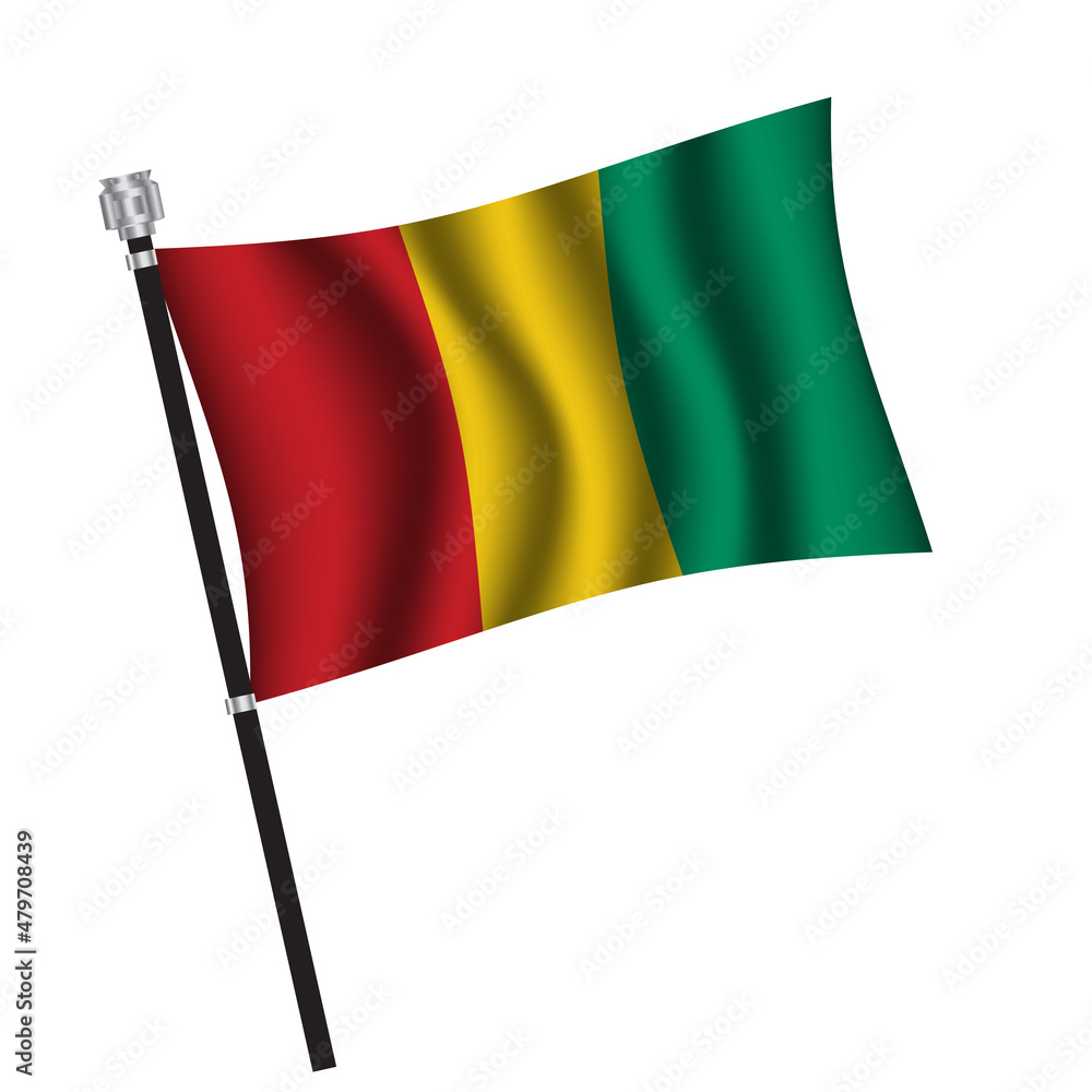 Guinea flag background with cloth texture. Guinea Flag vector illustration eps10. Guinea flag background with cloth texture. Guinea Flag vector illustration eps10.