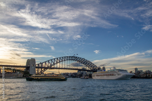 Photography Sydney Harbour Bridge at sunset, Australia