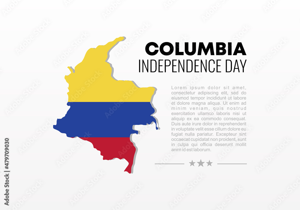 Columbia independence day background banner poster for national celebration on July 20 th.