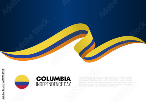 Columbia independence day background banner poster for national celebration on July 20 th.