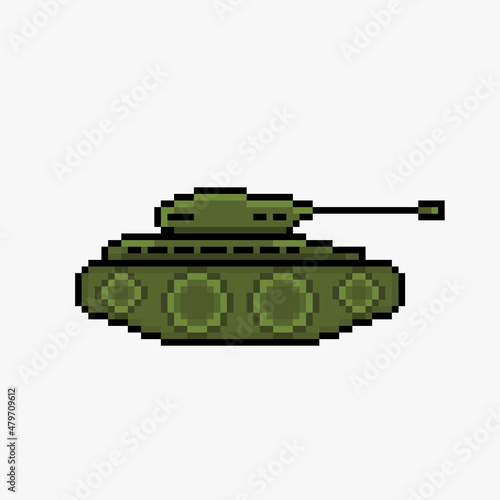 Military tank pixel art