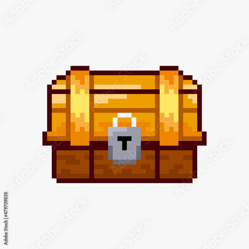 Treasure chest in pixel art style