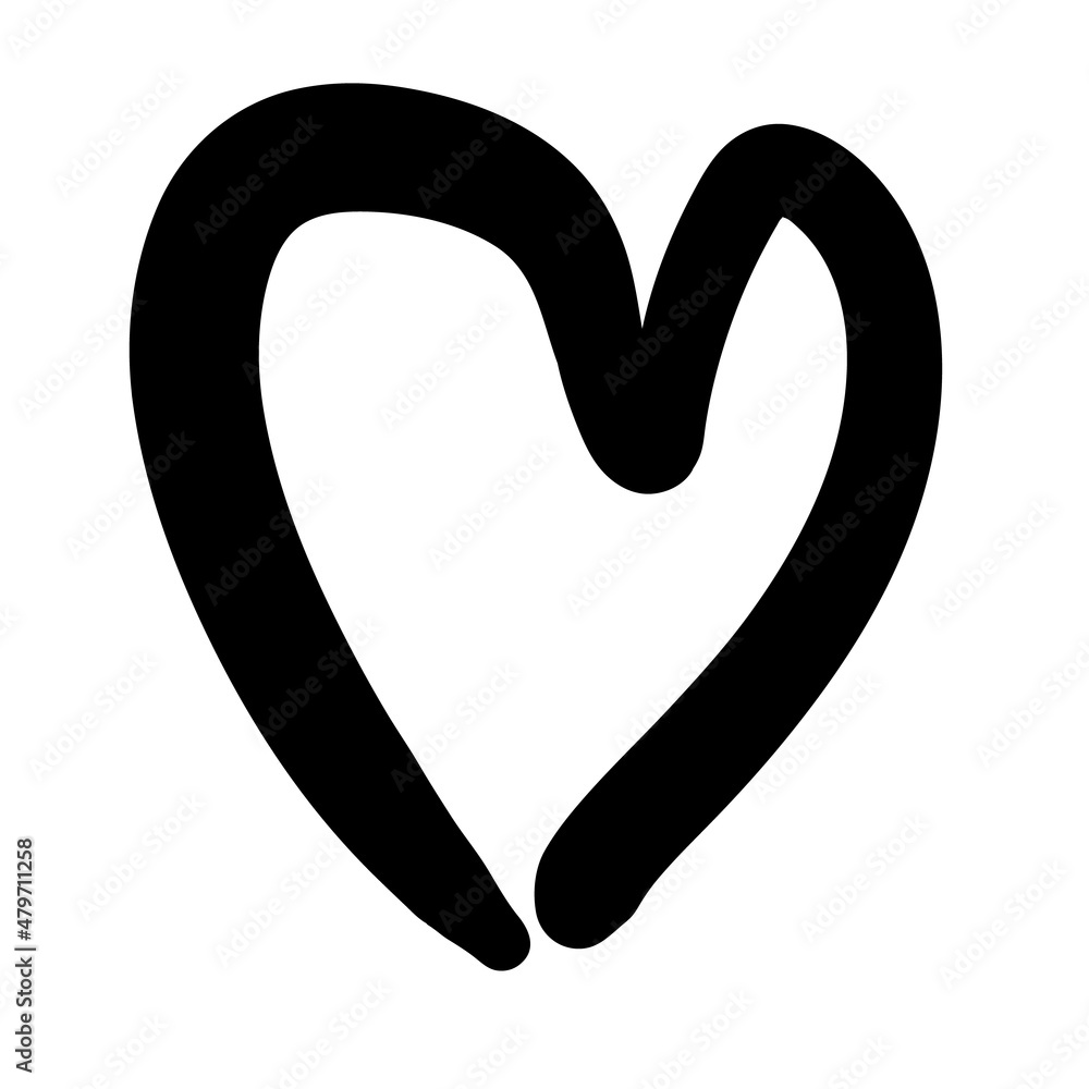 Hand Drawn Heart, Love Shape Doodle Symbol Hand Drawn Heart, Love Shape Doodle Symbol