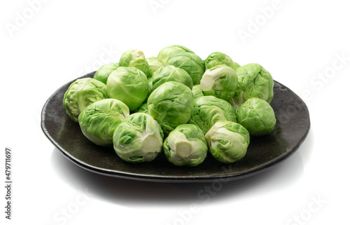 Brussels Sprouts Isolated, Brassica Oleracea Cabbage