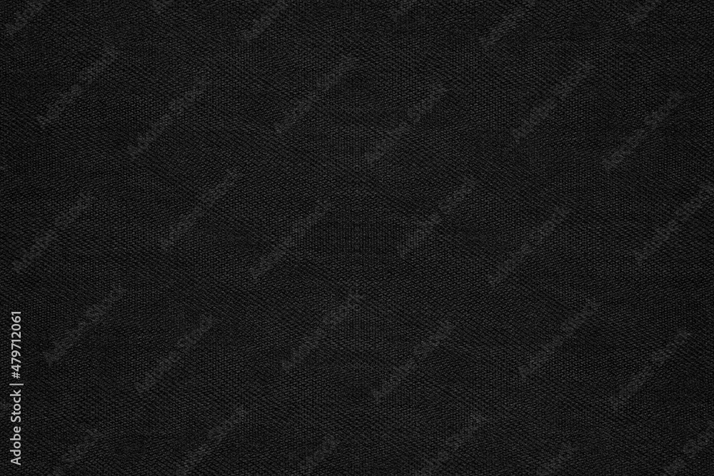 Seamless dark textile texture of woven fabric for the background