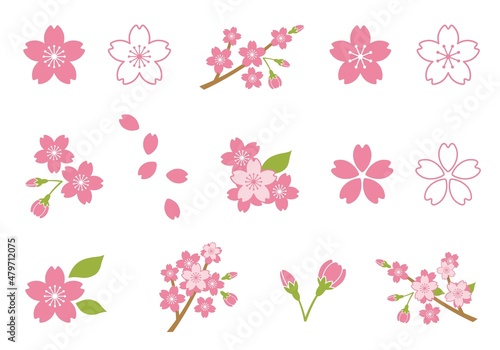 桜　アイコン　イラスト　ベクター