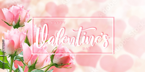 Valentines day background with flowers