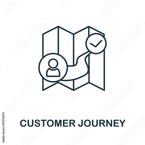Customer Journey icon. Line element from customer relationship collection. Linear Customer Journey icon sign for web design, infographics and more.