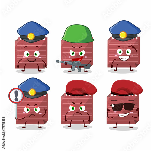 A dedicated Police officer of red sticky note mascot design style