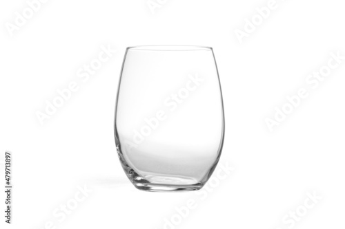 Glass for water. Glass of fresh sweet apple juice isolated on white background. 3D rendering realistic illustration. Vegan juice. Cleansing and detox. Empty liquid container.