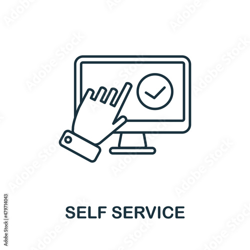 Self Service icon. Line element from customer relationship collection. Linear Self Service icon sign for web design, infographics and more.