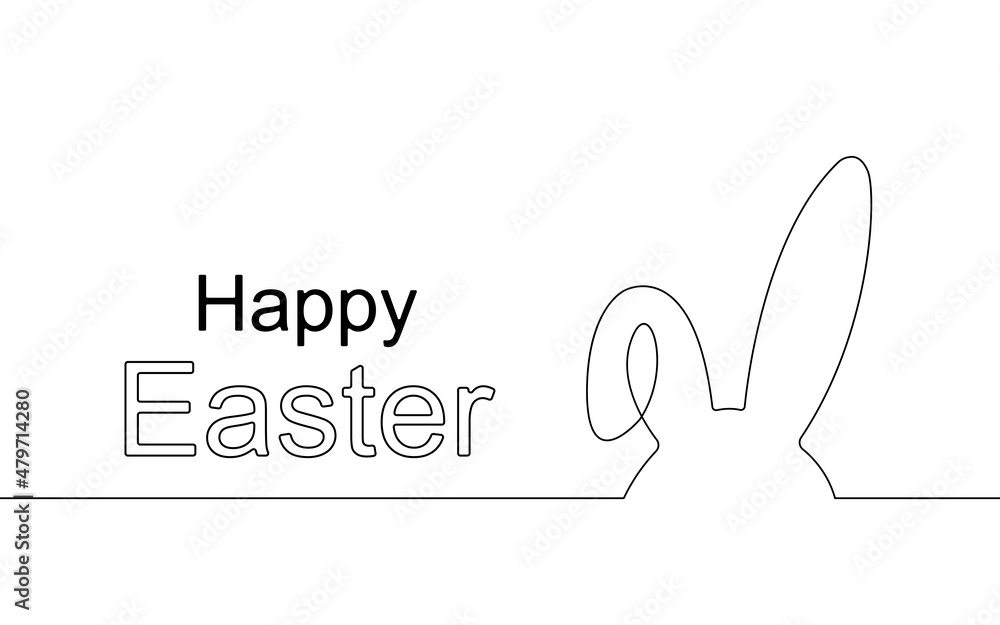 Art style easter card with bunny and happy easter lettering. Vector. Art style easter card with bunny and happy easter lettering. Vector.