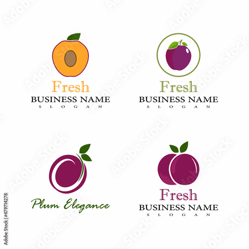 Plum logo vector icon design template