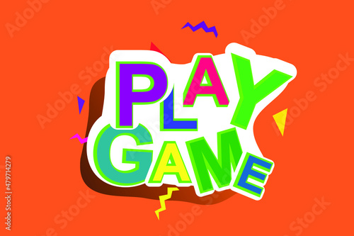 Playgame Text illustration design collorfull