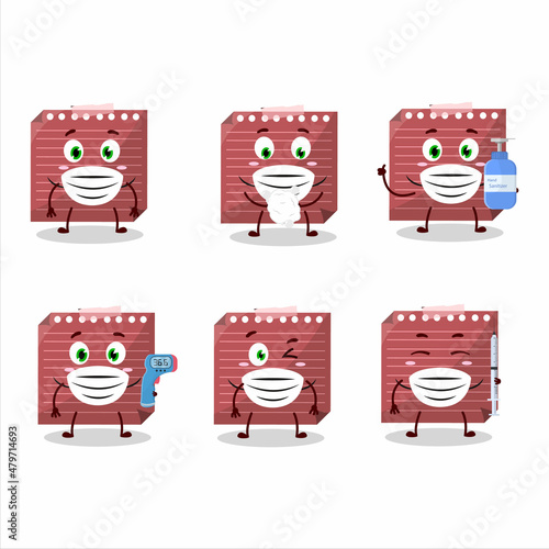 A picture of red sticky note cartoon design style keep staying healthy during a pandemic