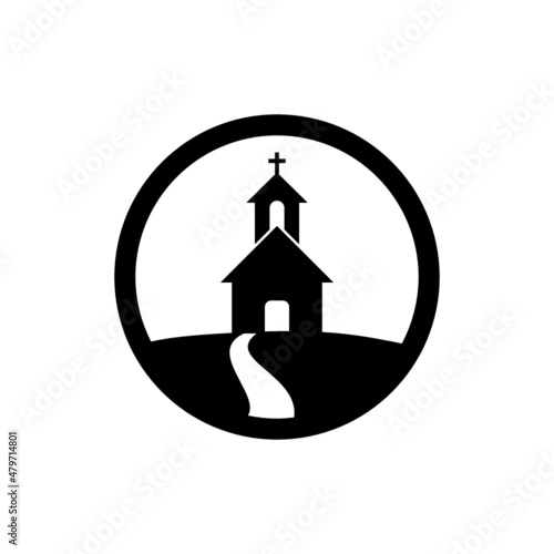 Logo church road isolated on white background