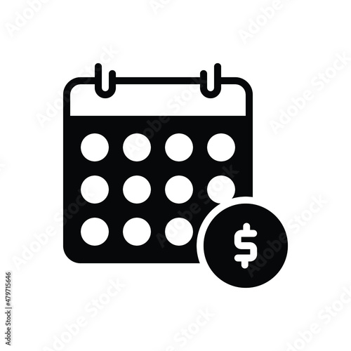 Black solid icon for yearly