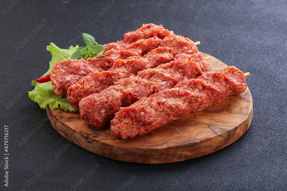 Raw beef kebab minced meat Raw beef kebab minced meat