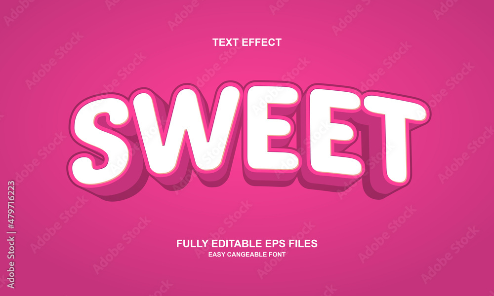 sweet text effect editable