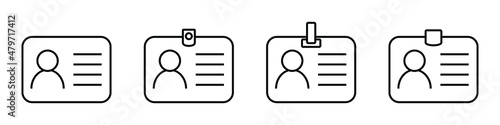 ID Card icon collection. Employee clerk card, driver license, Identification card, staff identification card symbol. Design for website and mobile app.