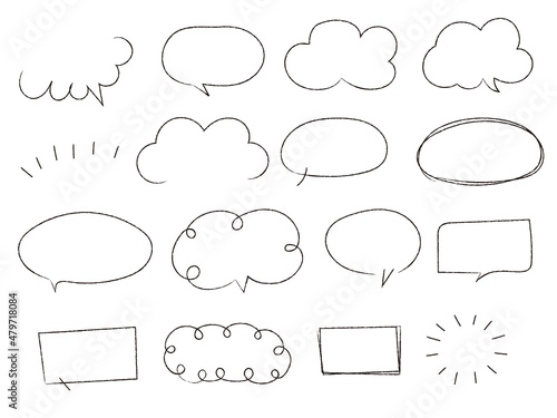 Speech bubble, speech balloon, chat bubble flat line vector icon