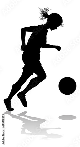 Female Soccer Football Player Woman Silhouette