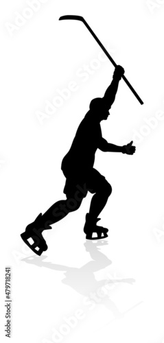 Silhouette Ice Hockey Player