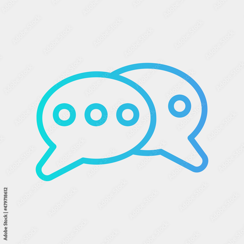 Chat icon in gradient style about social media, use for website mobile app presentation Chat icon in gradient style about social media, use for website mobile app presentation