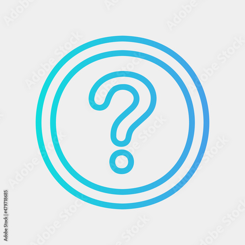 Questions icon in gradient style about social media, use for website mobile app presentation