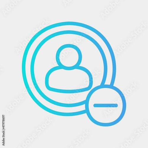 Delete friend icon in gradient style about social media, use for website mobile app presentation