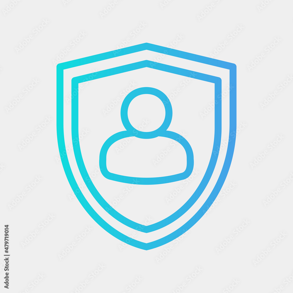 User protection icon in gradient style about social media, use for website mobile app presentation User protection icon in gradient style about social media, use for website mobile app presentation