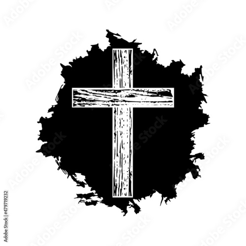 Christian cross icon isolated on white background