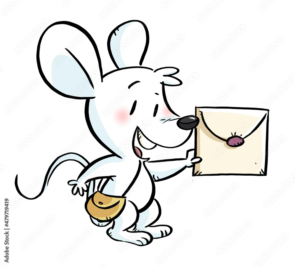 Obraz premium Illustration of the Pérez mouse with over