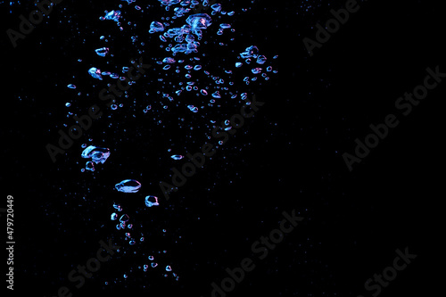 Water bubble on a black