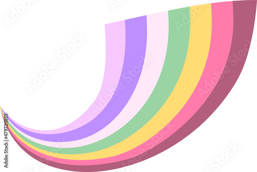 遠近感のある七色の虹のアーチのイラスト 同性愛 ファンタジー