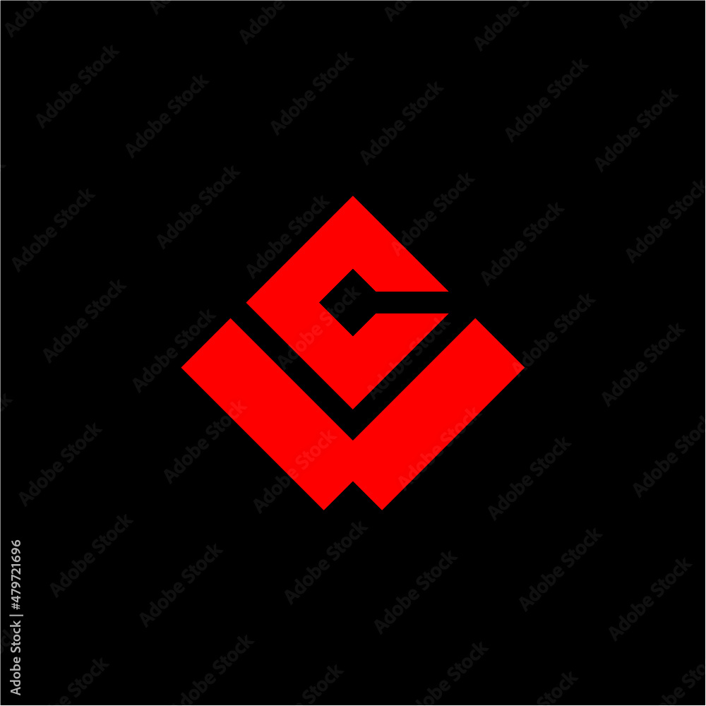 CW, WC, C and W letters logo vector image CW, WC, C and W letters logo vector image