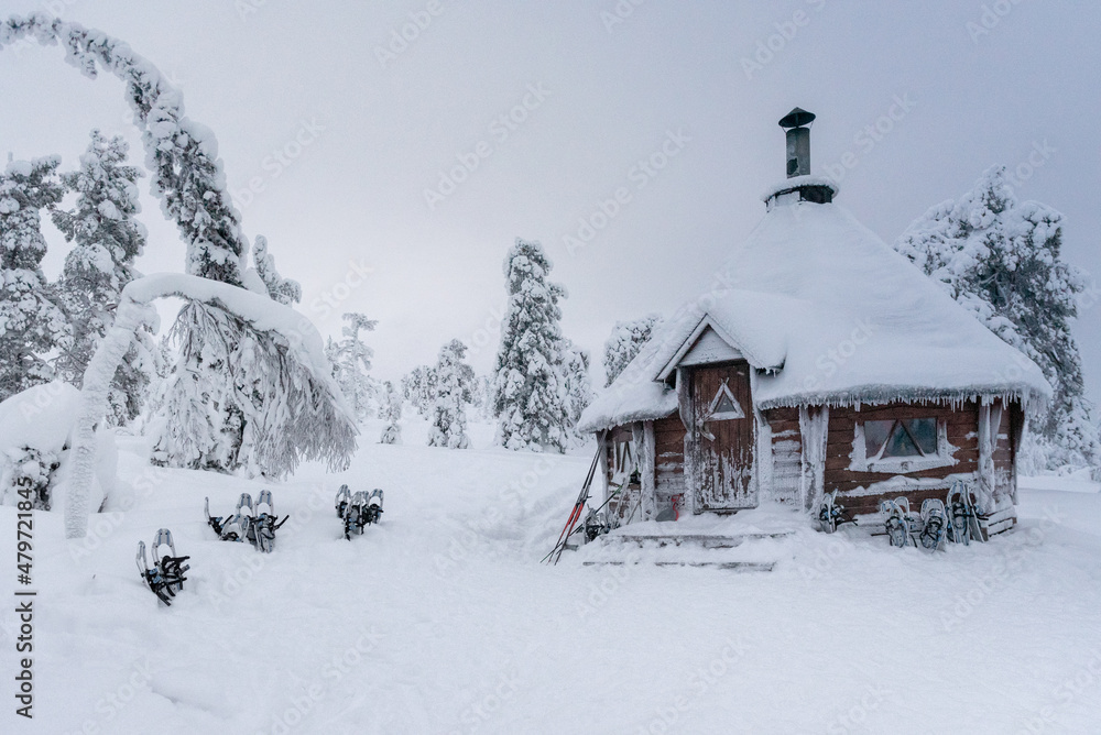 Cabin on top of the Kesänkitunturi Finland, Lapland