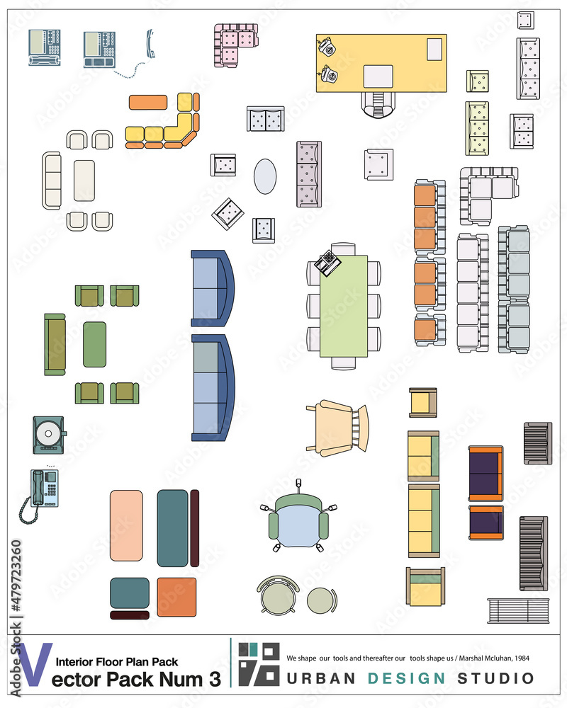 Fototapeta premium Pack_Num3_Floor_Plan_Interior_2020