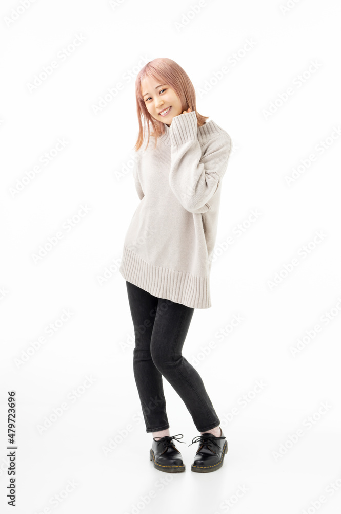 撮影を楽しむ女子学生 撮影を楽しむ女子学生
