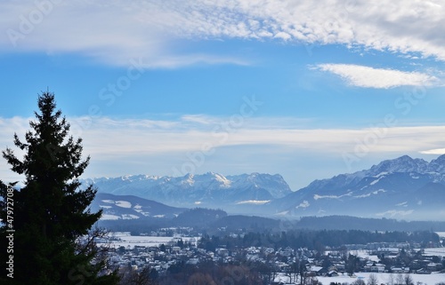 Scheebedeckte Alpen vom Salzburg fotografiert © bwagner