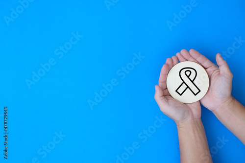 Fototapeta Naklejka Na Ścianę i Meble -  Ribbon is an international sign of HIV and AIDS awareness, The theme of healthcare with World Cancer Day, awareness, background, banner, bladder, bone, campaign